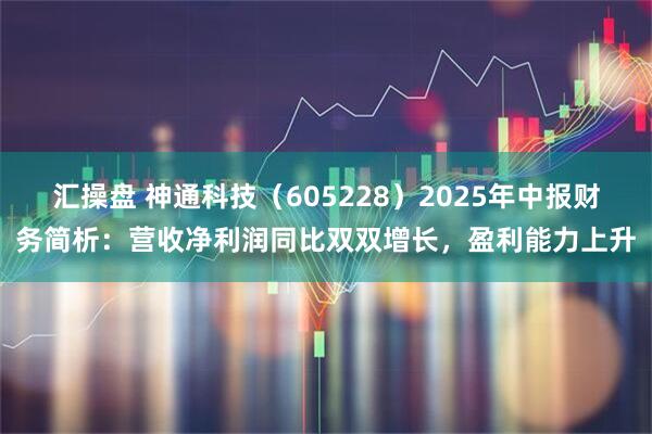 汇操盘 神通科技（605228）2025年中报财务简析：营收净利润同比双双增长，盈利能力上升